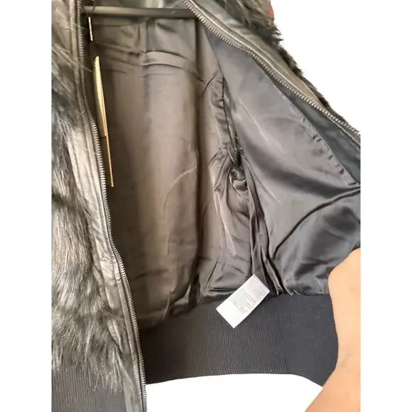 NWT Calvin Klein Jeans Black Faux Fur Vest Size Large - Picture 4 of 11